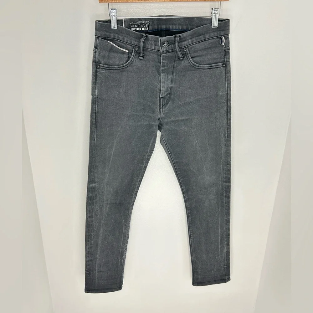 Matias Sol Jeans Gray Faded Denim Size 30x26.5 Selvedge Made‎ In USA Pants